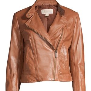Michael Kors Leather Moto Jacket Luggage Small (New w/Defect)